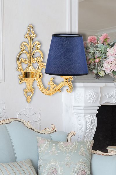 DEDE Zamak Wall Sconce Gold with Blue Hat