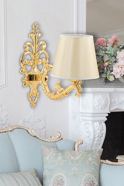 DEDE Zamak Wall Sconce Gold with Gold Hat