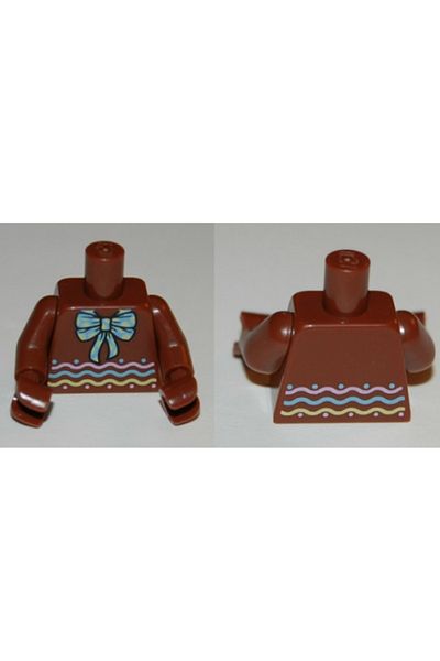 LEGO الأصلي Moc مخصص Minifigure Minifigure الجسم الجذع الأرنب مع الشريط البني
