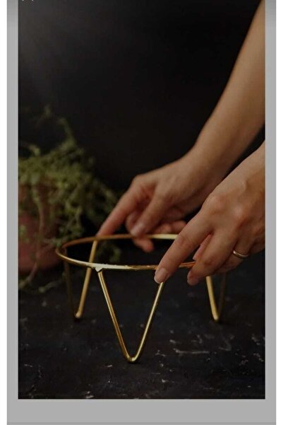 P H Panayır Home Gold Dekoratif Ayak, Cam Saksı, Meyvelik, Fanus, Cam Mumluk,...