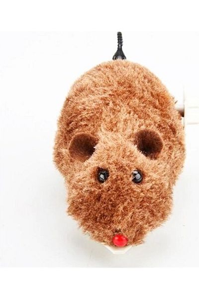Neler Geldi Neler Interactive Cat Training Toy - Wind-Up, Furry Plush Mouse Catching, Cute