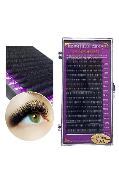 NAGARAKU Ipek Kirpik 0,07 C Kıvrım 14mm Uzunluk