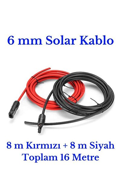 Lexron 6 Mm Mc4 Soketli 16 Metre (8m+8m) Güneş Paneli Solar Kablo