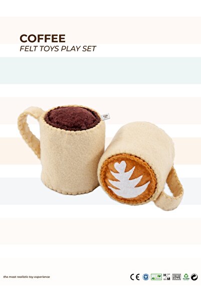 MOTHER AND TOYS Keçe Oyuncak - Coffee Oyun Seti - Felt Toys - %100 El Yapımı