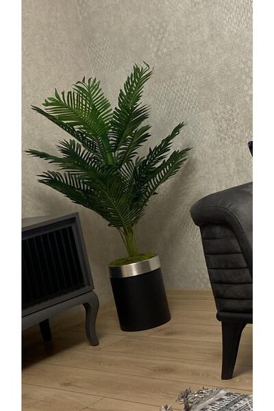 İremÇiçekçilik Siyah Gümüş 110 Cm Yeni Areka Yapay Ağaç