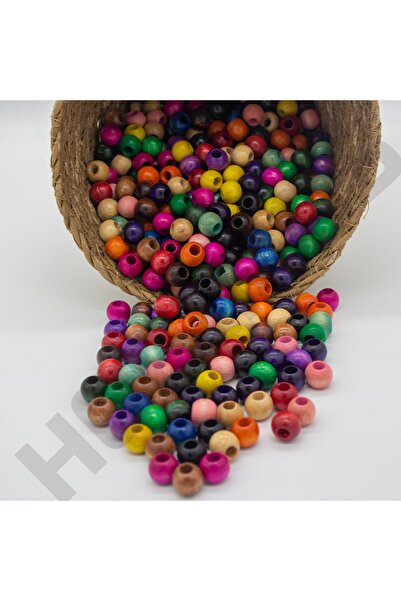 TİFOYS 1 Kg Mărgele din lemn colorate 14mm (1050-1080 bucăți)