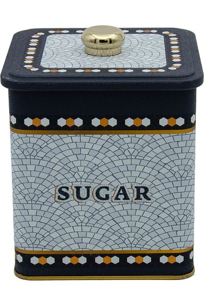 EVLE Er023-6d Mosaic Sugar Patterned Square Metal Storage Container 12x12 Cm
