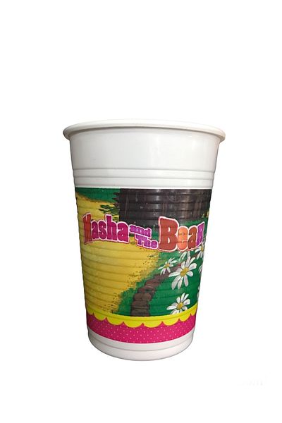 Deniz Party Store كوب بلاستيك الدب الكبير مع ملقط 8 قطع