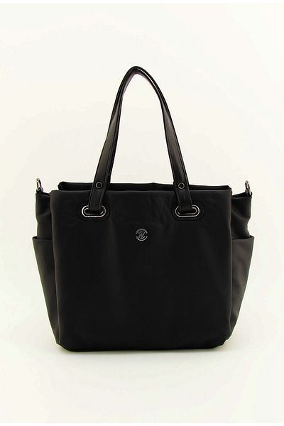 HNB Women's Black Multi-Compartment Casual Light Wash Leather Shoulder Bag