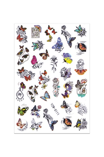 BP Tattoo Monarch Kelebekli Kadın Tırnak Sticker