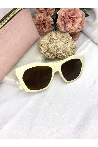Di Caprio Odea Vintage-retro Design Cream Women's Sunglasses