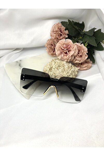 Di Caprio Ganzi Square Rectangle Retro Gold Gray Black Women's Sunglasses