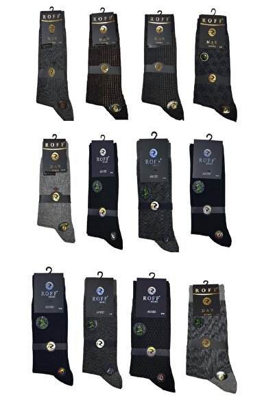 Roff Esnek Bambu Kışlık Erkek Çorap 41-44 Numara 24 Lü Paket