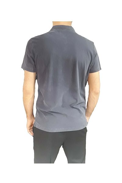 HNS Ανδρικό T-shirt Lux - M.p. Λεπτός γιακάς, Καπνιστός, S - St04006-26068