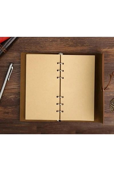 HEPBİMODA Antique Page Leather Covered Agenda Daily Memory Book Gift Nostalgia Notebook