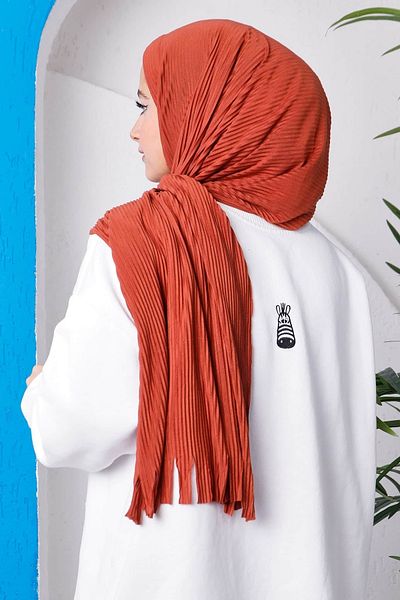 İmajButik Πλακάκι Moda Μπλε πλισέ πρακτικό έτοιμο σάλι