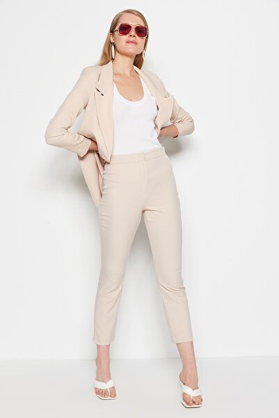 Trendyol Collection Stone Cigarette Woven Trousers TWOSS23PL00096