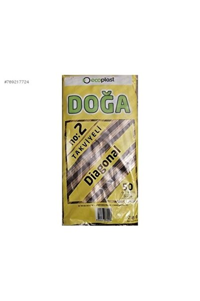 ECOPLAST Takviyeli Poşet No: 2 (26x38) Siyah Çizgili 50 Adet