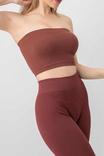 kingspearl Seamless Strapless Ribbed Sports Bustier