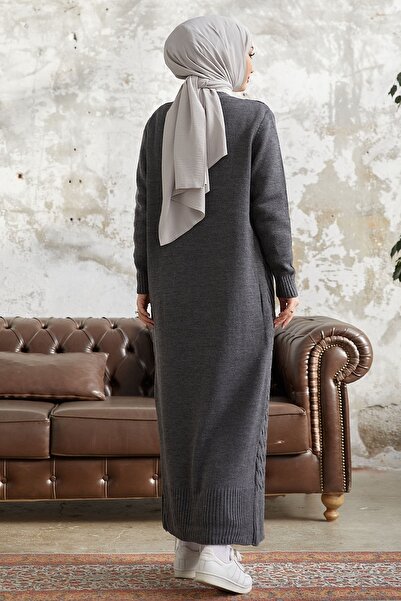 InStyle Jolie Knit Vzorovaný úplet Dlouhý Cardigan - Antracit