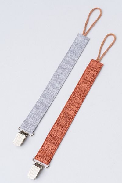 MyVera Gray Melted - Tile Melted Pacifier Strap Set - Pacifier Chain Set of 2 - 100% Cotton Fabric