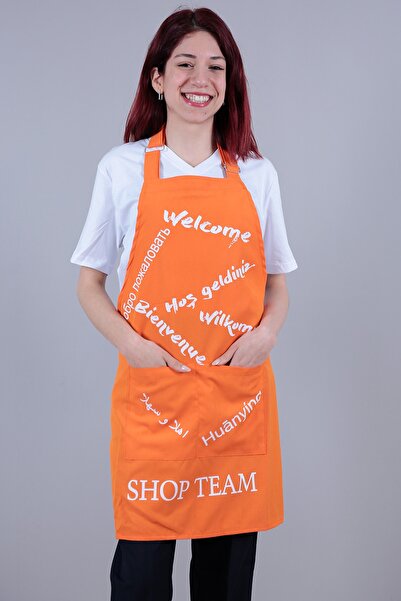 yenitrend iş elbiseleri Yazılı Askılı Önlük