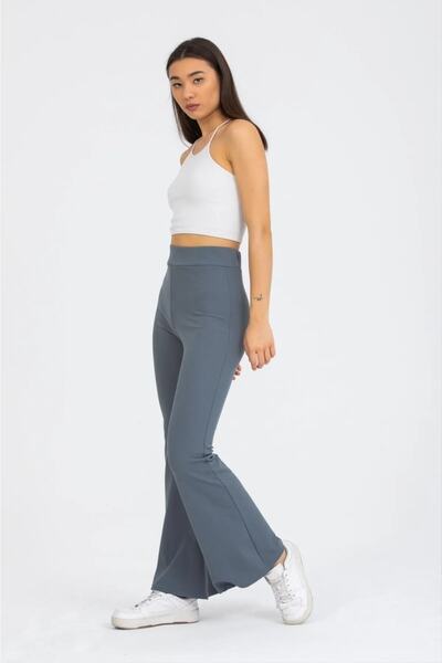 Genel Markalar İçi Polar Detaylı Kışlık Fitilli İspanyol Pantolon - Antrasit