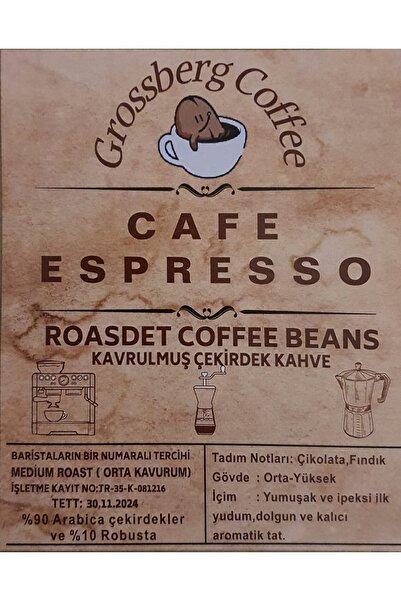 Grossberg Coffee Kavrulmuş Çekirdek Kahve Blend 250 Gr