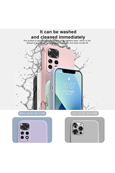 m.tk moveteck Xiaomi Redmi Note 11 Pro Kılıf Nano Içi Kadife Doku Silinebilir Kaymaz Renkli Lansman Silikon