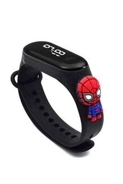 Genel Markalar Örümcek Adam Spiderman Figürlü Dijital Led Çocuk Saati Dokunma...