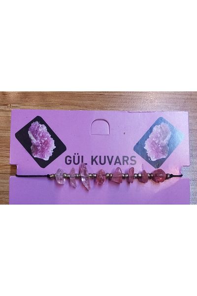 Berra Sifa Natural Stone Adjustable Rose Quartz Stone Bracelet