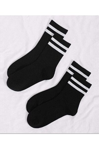 SBA SOCKS 4'lü Çizgili Pamuklu Kolej Tenis Kolej
