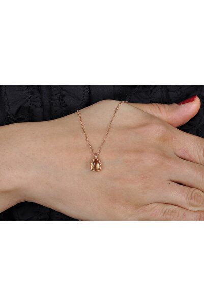 EZİLA SİLVER Damla Sitrin Taşlı Gümüş Kolye