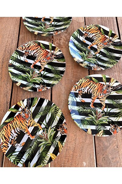 Lucky Art طبق صحن 6 قطع من Jungle مقاس 31 سم