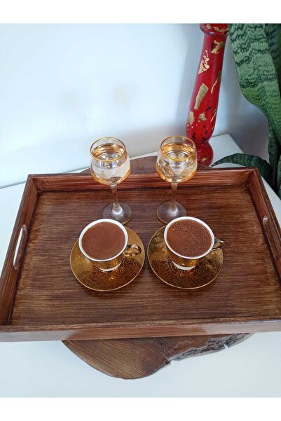 ASLI قهوة خشبية عتيقة مزخرفة، شاي، وعد، خطوبة، عرض تقديمي، صينية تقديم