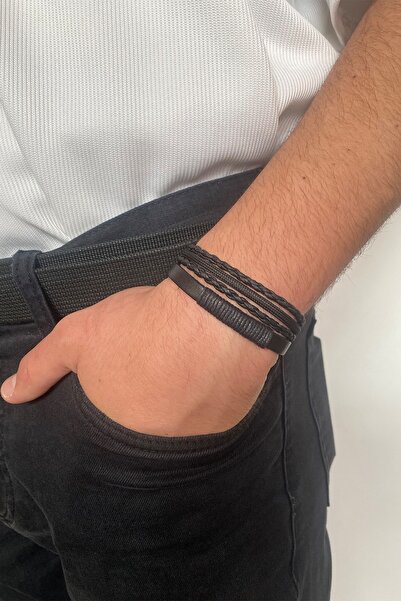 etniko Erkek Hakiki Deri Ip Sarmalı Çoklu Bileklik