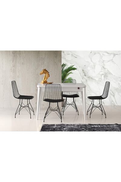 ZERENLAND Zeren877 Açılır Gizli Bölmeli Yemek Masası Beyaz 70*110cm