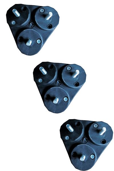 Evnalia Suport de conexiune din plastic negru Zigon pentru picior cu unghi de 3 piese (3 bucăți)