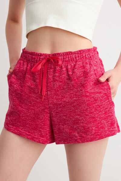 Runever Fuchsia Elastic Waist Comfortable Form Women's Shorts