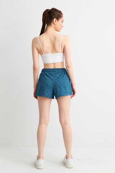 Runever Navy Blue Elastic Waist Comfortable Form Women's Shorts