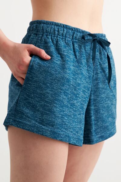 Runever Navy Blue Elastic Waist Comfortable Form Women's Shorts