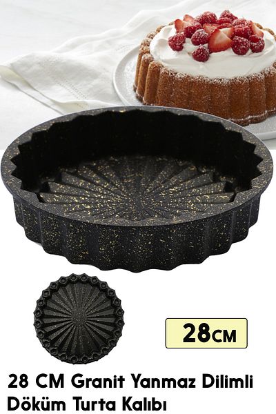 FİTHOME 28 Cm Granite Cast Pie Mold Non-Stick Casting Tart Mold