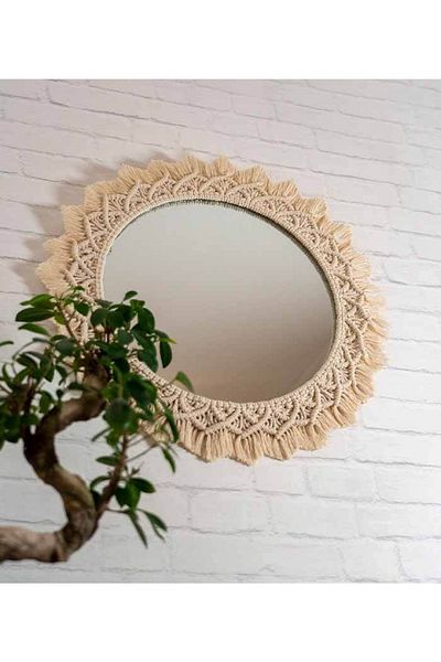 Merve Macrame Mirror Kit Wall Ornament