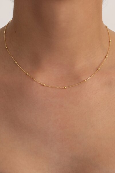 Bilsen Store 925 Ayar Gümüş Zincirli Altın Kaplama Toplu Kolye