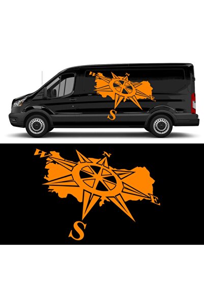 Melek Pazarı ملصق قافلة للتخييم على الطرق الوعرة بوصلة تركية مقاس 90 × 65 سم