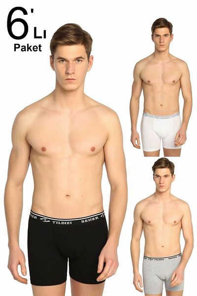 Seher Ανδρικό Μικτό Χρώμα 6 Πακέτο Lycra Boxer Elf568s0060ccm6 0060