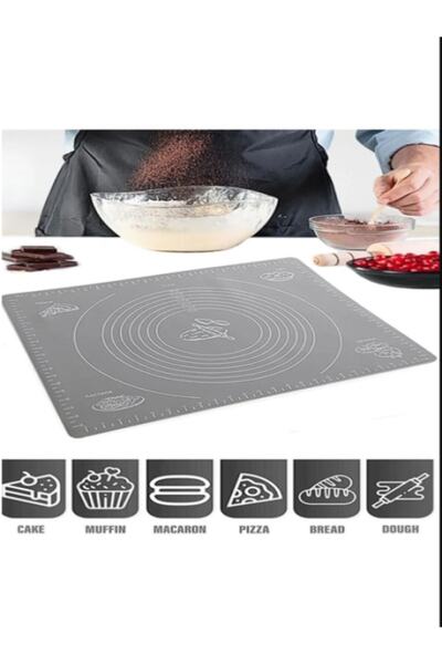 vipgross Silicone Dough Rolling Mat 45x60 Gray - Dough Mat - Practical Ovenab...