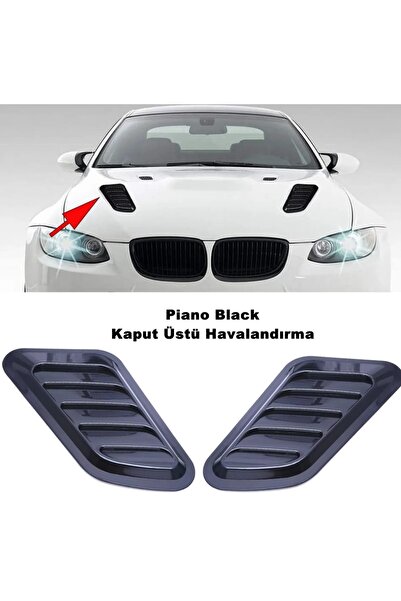 caraks Araç Kaput Üstü Havalandırma Izgarası Piano Black Uyumlu Sağ-sol 2 Ade...