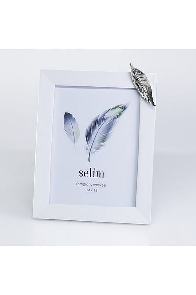 Selim 13x18 Leaf Frame White Silver