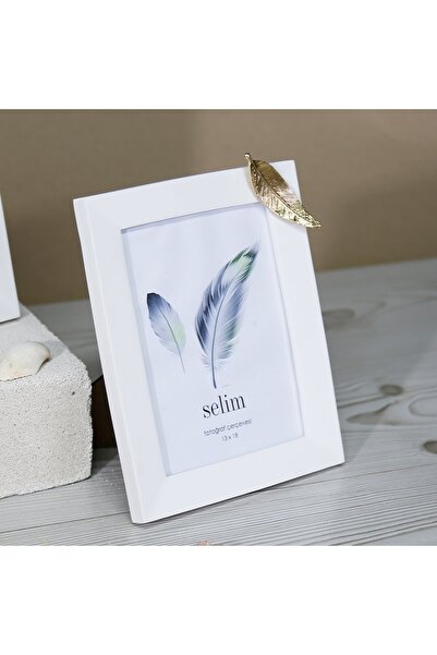 Selim 13x18 Leaf Frame White Gold